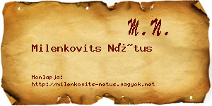 Milenkovits Nétus névjegykártya